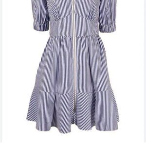 Blue and White Striped Dress